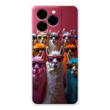 Чехол с принтом стильные животные для Нот 20 Про (Ламы в очках)