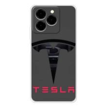 Силіконовий бампер з картинкою машини на Ulefone Note 20 Pro – Logo TESLA