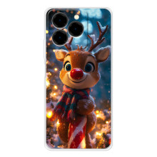 Яркий чехол для Ulefone Note 20 Pro с Зимними Оленятами – Олень в шарфе