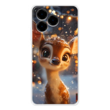 Яркий чехол для Ulefone Note 20 Pro с Зимними Оленятами – Оленёнок среди гирлянд