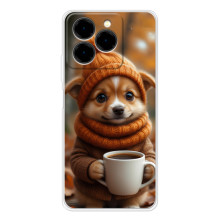 Друкований чохол 'Звірята з кавою' для Ulefone Note 20 Pro – Песик з кавою