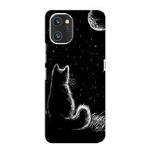 Чохол з принтом для Umidigi A13 Pro (AlphaPrint) Модні коти (Котик і місяць)