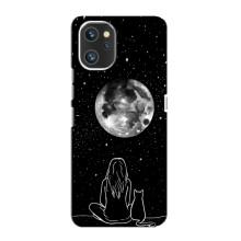 Чехол с рисунком кот на Umidigi A13 Pro – Девушка с котом