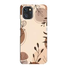 Чохол з квітковим принтом на ЮМіДіДжі А13 Про – Коричневі квіти