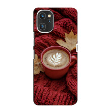 Чехол с уникальным дизайном «Осень с кофе» для Umidigi A13 Pro – Кофе на пледе