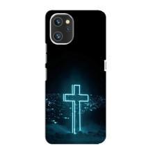 Чехол для Umidigi A13 (AlphaPrint) - (Христианские) (Крест и город)