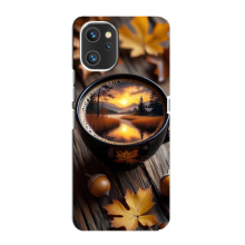 Чехол с уникальным дизайном «Осень с кофе» для Umidigi A13 – Тёмный кофе