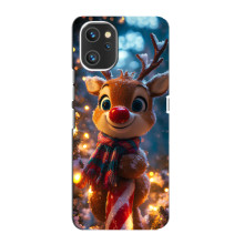 Яркий чехол для Umidigi A13 с Зимними Оленятами – Олень в шарфе
