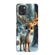 Яркий чехол для Umidigi A13 с Зимними Оленятами – Оленёнок в лесу