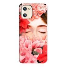 Чехлы (ART) Цветы на Umidigi A13s (VPrint) (Очі в квітах)