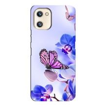 Чохли з квітами для Umidigi A13s (VPrint) (Метелик на квітах)