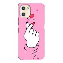Чехол с принтом для Umidigi A13s (AlphaPrint - Знак сердечка)