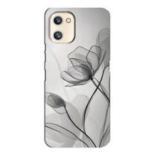 Чохол з квітковим принтом на UMiDiGi A13s – Чорні квіти