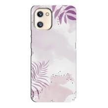 Чохол з квітковим принтом на UMiDiGi A13s – Фіолетове листя