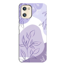 Силконовий чохол з принтом в квітах на Umidigi A13s (Фіолетовий дизайн)