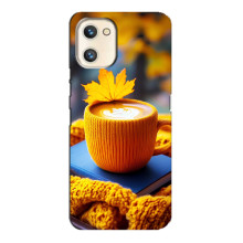 Чохол з унікальним дизайном 'Осінь з кавою' для Umidigi A13s – Кава з жовтим