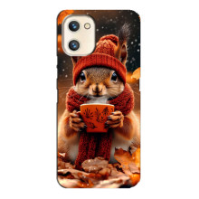 Печатный чехол «Зверята с кофе» для Umidigi A13s – Белка с кофе