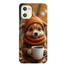 Печатный чехол «Зверята с кофе» для Umidigi A13s – Песик с кофе