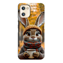 Печатный чехол «Зверята с кофе» для Umidigi A13s – Зайчик с кофе