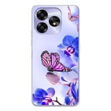 Чехлы с Цветами для UMIDIGI A15 (VPrint) (Бабочка на цветочке)