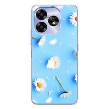 Чехол с Цветами для UMIDIGI A15 (ромашки на голубом)