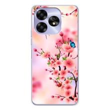 Чехол с принтом САКУРЫ на UMIDIGI A15 – Бабочки на сакуре