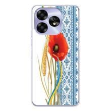 Силиконовый Чехол на UMIDIGI A15 с картинкой Вышиванки – Вышиванка с цветком