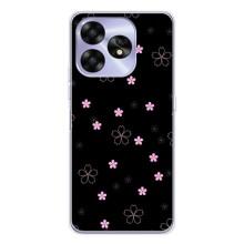 Чехол с розовым рисунком для UMIDIGI A15 – Розовые цветы на черном