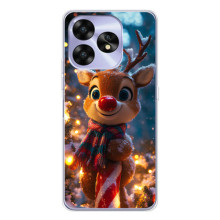 Яркий чехол для UMIDIGI A15 с Зимними Оленятами – Олень в шарфе