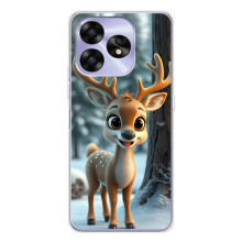 Яркий чехол для UMIDIGI A15 с Зимними Оленятами – Оленёнок в лесу