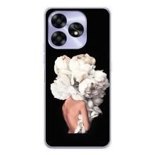 Чехлы (ART) Цветы на UMIDIGI A15C (VPrint) (Белые цветы)