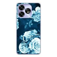 Чехлы (ART) Цветы на UMIDIGI A15C (VPrint) (Голубые Бутоны)