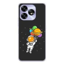 Силиконовый Чехол с принтом "Космонавты" на UMIDIGI A15C – Космонавт с шариками