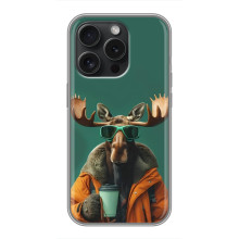 Чехол с принтом стильные животные для simosy As75x – Лось с кофе