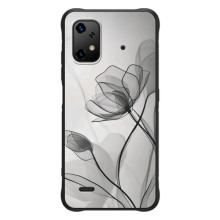 Чехол с цветочным принтом на ]{Умidigde Бизоnx20 (Черные цветы)