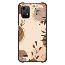 Чехол с цветочным принтом на ]{Умidigde Бизоnx20 (Коричневые цветы)