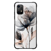 Чехол с цветочным принтом на ]{Умidigde Бизоnx20 (Цветы на белом)