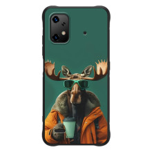 Чехол с принтом стильные животные для ]{Умidigde Бизоnx20 (Лось с кофе)