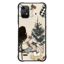Рождественские, Праздничные Чехлы для ]{Умidigde Бизоnx20 (Девушка с елкой)