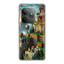 Чехол с картинками Майнкрафт для 

ВиВО Айку 15 Ультра – Город Майнкрафт