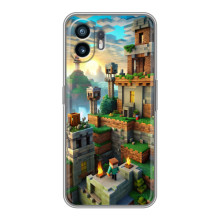 Чехол с картинками Майнкрафт для 

ВиВo АйКью-О Ти-Эль-Он-Экс بوك 
 – Город Майнкрафт