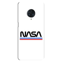 Силіконовый бампер з принтом "Наса" на Vivo Nex 3 – NASA на білому тлі