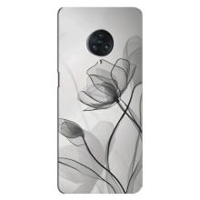 Чехол с цветочным принтом на Виво Некс 3 – Черные цветы