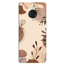 Чехол с цветочным принтом на Виво Некс 3 – Коричневые цветы