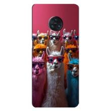 Чехол с принтом стильные животные для Виво Некс 3 (Ламы в очках)