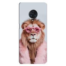 Чехол с принтом стильные животные для Виво Некс 3 (Лев в очках)