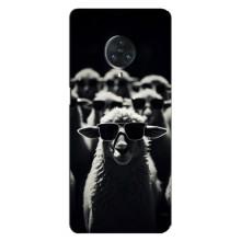 Чехол с принтом стильные животные для Виво Некс 3 (Овечка в очках)