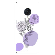 Силиконовый чехол с принтом в цветах на Vivo Nex 3 – Фиолетовый букет