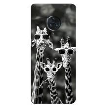 Силиконовый чехол с КАРТИНКАМИ лето для Vivo Nex 3 (AlphaPrint) (Жирафы в очках)