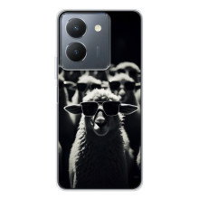 Чехол с принтом стильные животные для С30 Про Мини – Овечка в очках